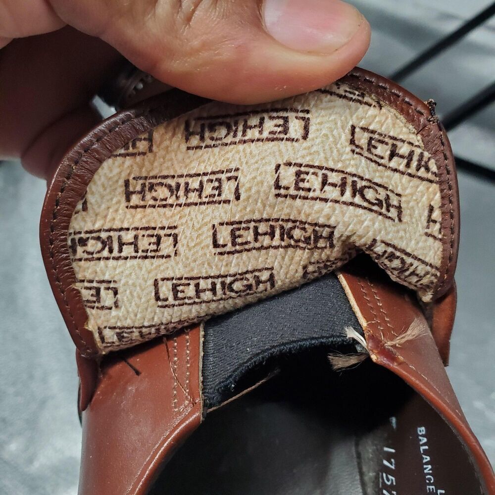 Lehigh Safety Shoes Mens 9.5 EEE Brown Leather Penny Loafers Slip On Work - Picture 7 of 7